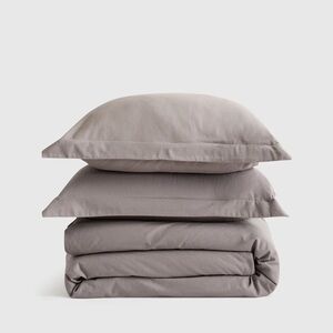 NWT QUINCE luxury organic flannel duvet cover set – gray – king/cal king
